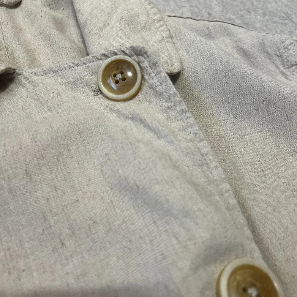 Free People Sweet Melody Trench Coat Size XS Natural Beige Linen Blend Duster - Picture 7 of 12